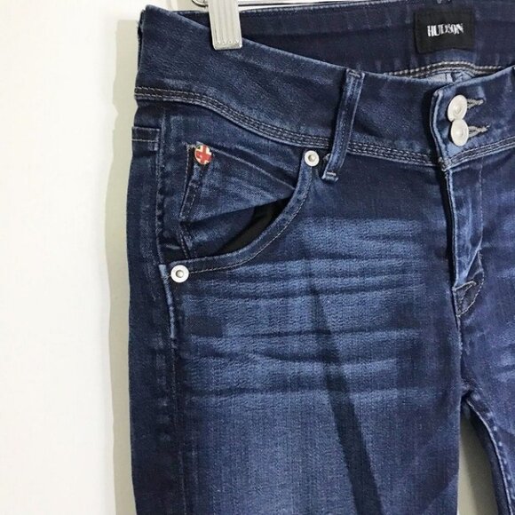 HUDSON Womens Blue Double Button Closure Collin Skinny Crop Jeans Size 26 - Picture 5 of 11